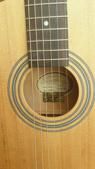 Fender Squier Acoustic Guitar,  Zager " Easy Play " Made,  Rare Beginner Guitar