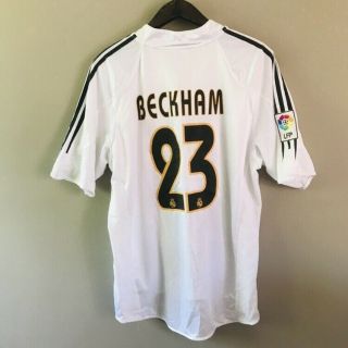 Vtg Adidas Real Madrid Football Shirt Jersey Large L Beckham Rare