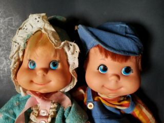 Rare Vintage 1970 MATTEL Good Guys Baby Bean Beans Boy Girl Dolls (Biffy) Talks 6