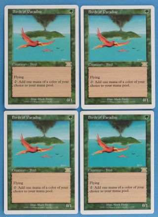 Birds Of Paradise [4x X4] 6th Edition Nm - M Green Rare Mtg Cards (34373) Abugames