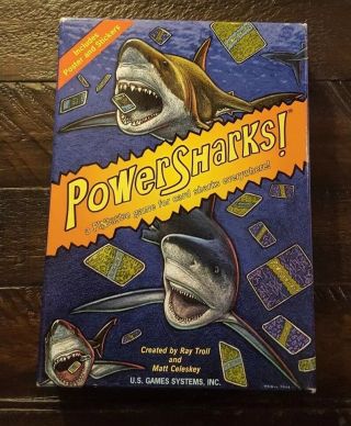 Power Sharks Card Game Us Games Systems,  Rare,  Vgc Includes Poster