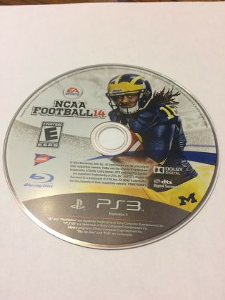 Ncaa Football 14 (ps3 2013) Game Disk Only Rare