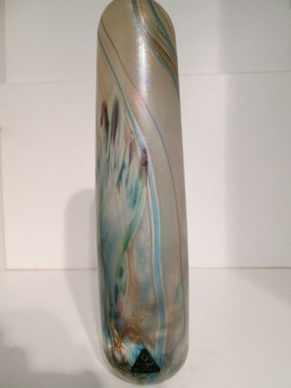 RARE Isle Of Wight Studio/Art Glass ' Iridaceae ' (The Iris) Torpedo Vase. 2