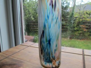 RARE Isle Of Wight Studio/Art Glass ' Iridaceae ' (The Iris) Torpedo Vase. 3