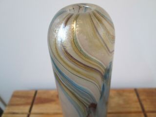 RARE Isle Of Wight Studio/Art Glass ' Iridaceae ' (The Iris) Torpedo Vase. 6