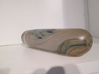 RARE Isle Of Wight Studio/Art Glass ' Iridaceae ' (The Iris) Torpedo Vase. 8