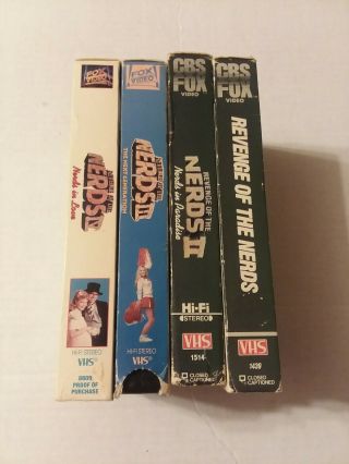 Revenge Of The Nerds 1 - 4 Vhs,  A Rare Find 5