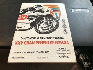 Spain - - Motor Cycling Grand Prix 1975 - - Programme - - - 20th April 1975 - - - Rare