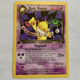 Dark Hypno 1st Edition Rocket Pokemon Card 26/82 Non Holo - Near
