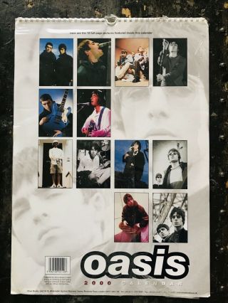 Rare Vintage Oasis 2000 12 Page Poster Calendar 11”x16 1/2” N/mint
