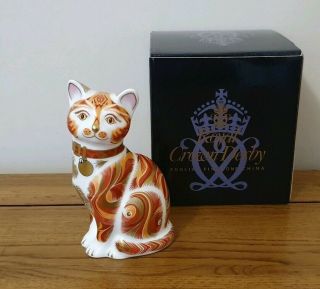 Rare Royal Crown Derby Jock Vi Of Chartwell Cat Paperweight - Limited Edition.