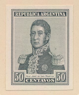 RARE ARGENTINA STAMPS 1917 Sc 239/246 SAN MARTIN IMPERF PROOFS TO 20p,  VF PAGE 6