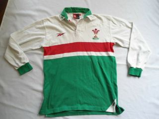 Vintage Rare Wales Reebok Rugby Jersey Shirt Size Med