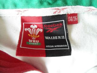 VINTAGE RARE WALES REEBOK RUGBY JERSEY SHIRT SIZE MED 3