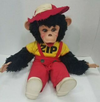 Vintage Rare Rushton Plush " 16 Zip The Chimp Doll Howdy Doody Show Zip Monkey
