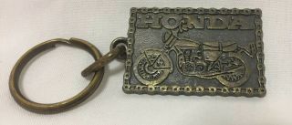 Vintage 70’s Honda Motorcycle Keychain Key Fob Solid Brass Extremely Rare Vhtf