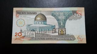 Jordan 2001 King Hussain 20 Dinars Xf Rare