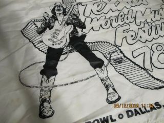 RARE 1978 Cotton Bowl Texas World Music Festival Flag 42x30 Nugent Aerosmith. 4