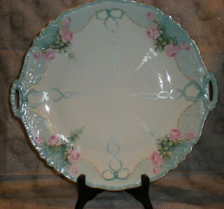 Rare Antique Jean Pouyat Limoges 14 " Cake Plate Charger Signed & Dated 1905