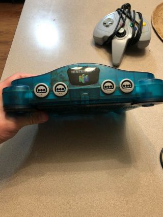 Nintendo 64 N64 Ice Blue Funtastic Console System Atomic Clear Rare Teal 2