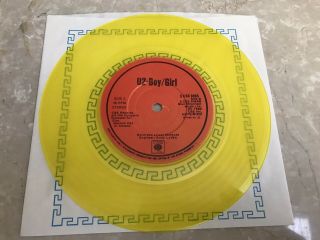 U2 I Will Follow Yellow 7” Vinyl Single 1980 Boy Rare Record