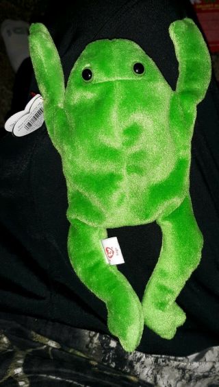 Legs The Frog Ty Beanie Baby - 1993,  Rare With Tag Errors -