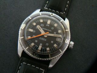 Vtge Rare Mirexal 24 Hours Military Type Diver Men Watch.  70s