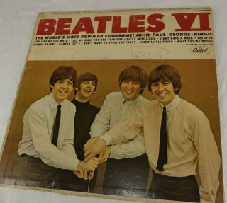 1965 The Beatles Lp: Vi Capitol Mono T2358 Rare 1st Version Of Cover Lp Record