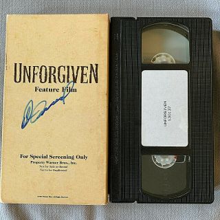 Clint Eastwood Autographs " Unforgiven " Rare Vhs Special Screening Only Tape 1992