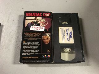 Maniac Cop VHS Rare Slasher Horror Transworld Entertainment Video 2