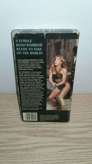 SHE VHS 1986 Lightning Video Sandahl Bergman Post Apocalyptic Fantasy HTF Rare 2