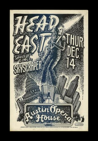 1978 - Head East Skyscraper Rare Wilkins Opera House Concert Poster Austin Texas