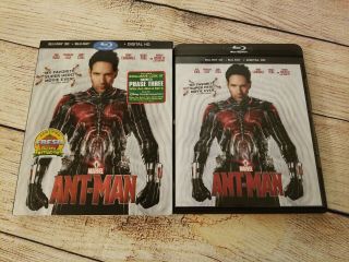 Ant - Man 3d (3d,  Blu - Ray,  2 - Disc Set,  No Digital) Oop W/ Rare Slipcover.  Marvel
