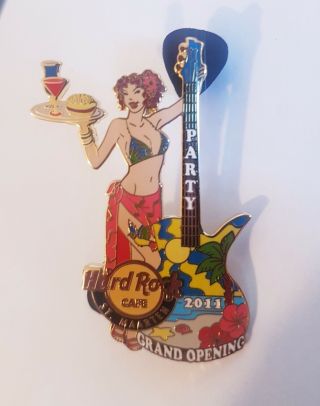 Hard Rock Cafe St.  Maarten Grand Opening Party Staff Sexy Girl Pin Rare
