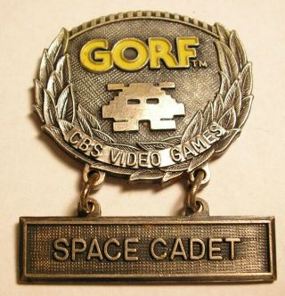 Rare Atari Colecovision Gorf Space Cadet Cbs Video Games Promo Badge Midway 1982