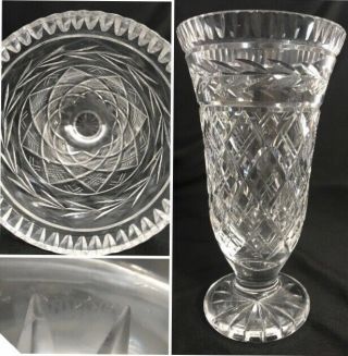 Rare Waterford Crystal Pattern 7 " Flared Vase True Vintage Nr