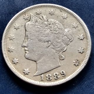 1889 Liberty Head Nickel 5c Xf Error Die Adjustment Weak Rare 9217
