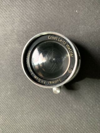 Rare Leica Leitz Summar 50mm f/2 Collapsible.  Standad Lens Screw Mount.  L39 3