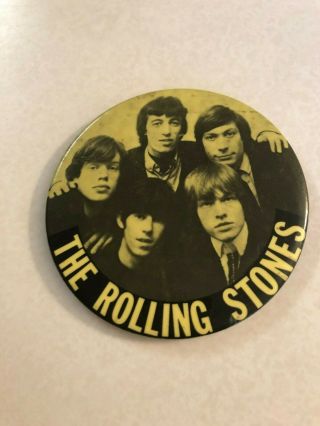 Vintage 1966 The Rolling Stones 3 - 1/2 " Pin Back Button Rare