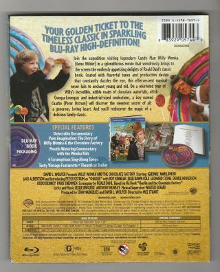 Willy Wonka and the Chocolate Factory Blu - ray Widescreen Rare Digipak HTF 2
