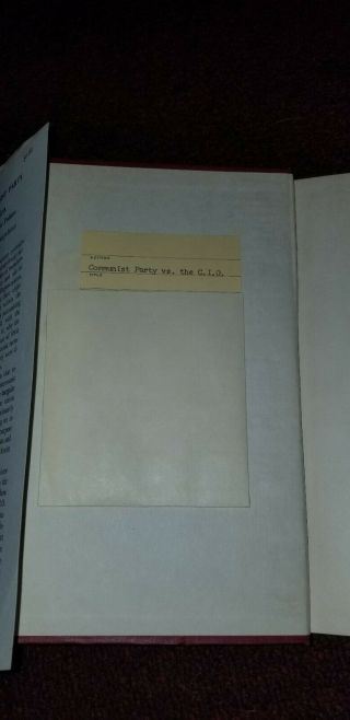 Max M Kampelman / COMMUNIST PARTY VS THE C.  I.  O A STUDY IN POWER rare 1st 1957 2