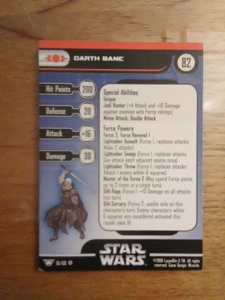 Star Wars Miniatures Champions Of The Force Very Rare 10 Darth Bane