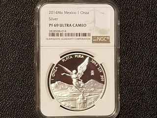2014 Mexico 1 Oz Silver Libertad Proof Ngc Pf69 Ultra Cameo - Key Date - Rare