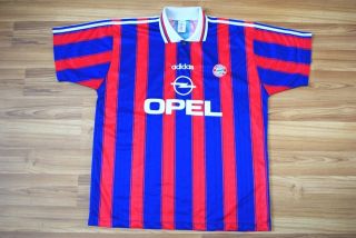 Bayern Munich Home Football Shirt Jersey 1995 1996 1997 Rare Vintage Opel Xl