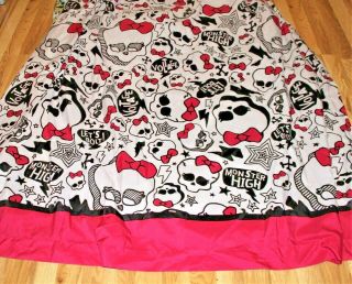 Rare MONSTER HIGH Twin Flat & Fitted BED SHEET SET Pillowcase B/W PINK Bedding 5