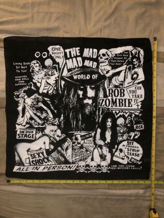 Singer Rob Zombie White Zombie Bandana 2019 Live Tour Heavy Metal Band Rare
