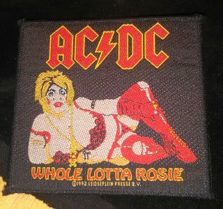 Rare Vintage Ac/dc Rosie Patch Bon Scott,  Angus Young,  Lp,  Cd,  Tour,  Acdc