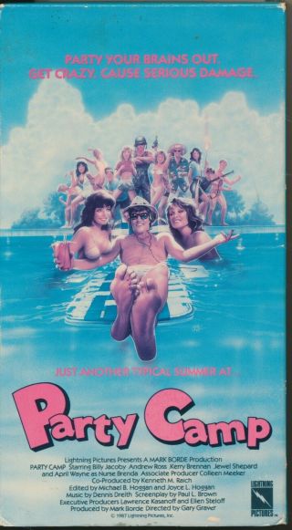 Party Camp Party Your Brains Out Get Crazy Cause Serious Damage Vhs Rare