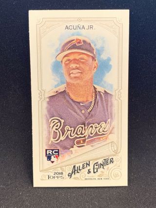 2018 Topps Allen & Ginter Ronald Acuna Jr Braves Rc Mini Ginter Back Rare Sp 207