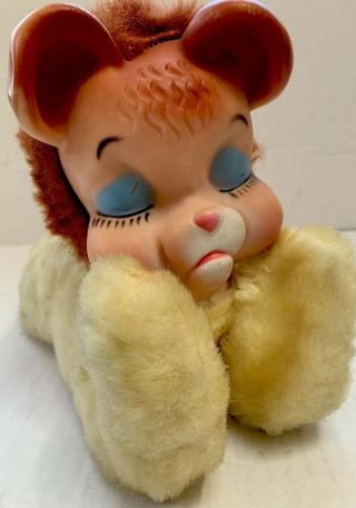 Rushton Rubber Face Sleeping Teddy Bear Plush Stuffed Toy Rare Vintage